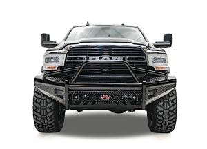 Fab Fours - 2019-C RAM 2500/3500 NEW BODY STYLE FAB FOURS BLACK STEEL FRONT BUMPER W/PRE-RUNNER GUARD