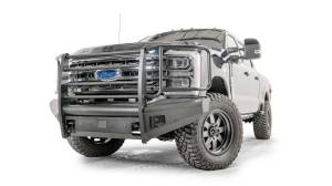 Fab Fours - 2008-2010 F250-F550 FRONT ELITE RANCH BUMPER W/ FULL GUARD W/ TOW HOOKS MATTE BLACK
