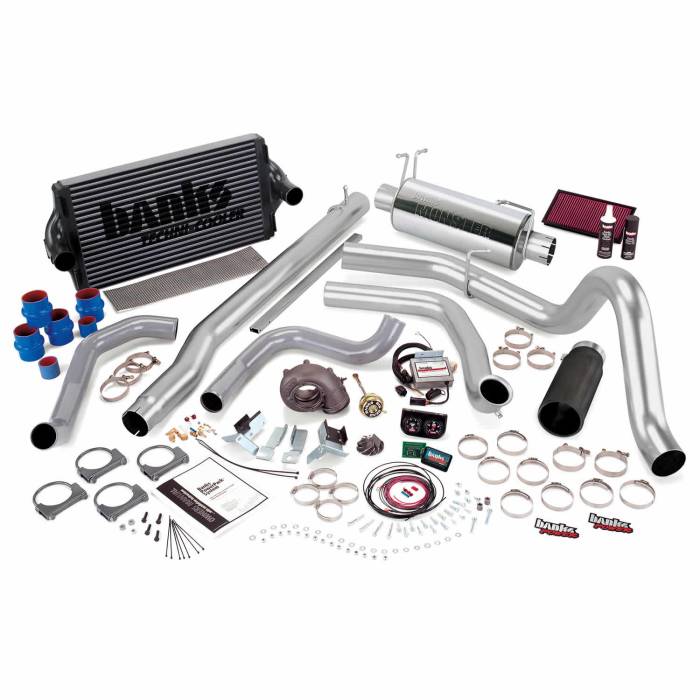 Banks Power - Banks Power PowerPack Bundle Complete Power System W/Single Exit Exhaust Black Tip 99.5-03 Ford 7.3L F250/F350 Automatic Transmission Banks Power 47556-B