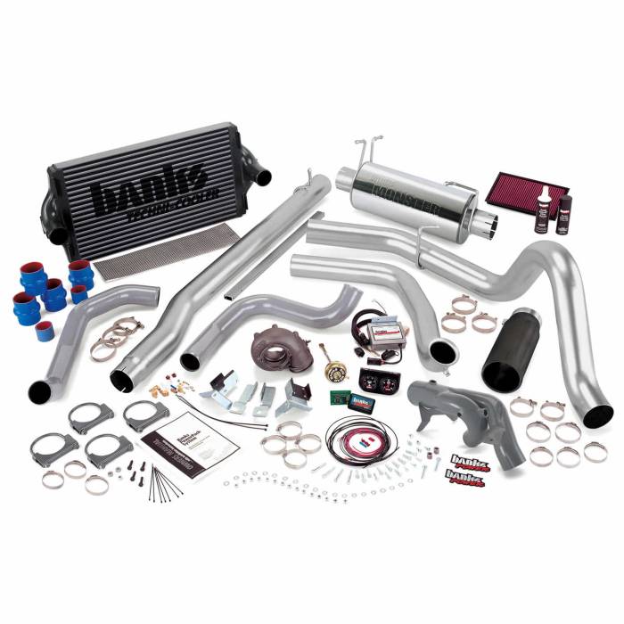 Banks Power - Banks Power PowerPack Bundle Complete Power System W/Single Exit Exhaust Black Tip 99.5 Ford 7.3L F250/F350 Automatic Transmission Banks Power 47541-B
