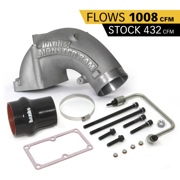 Banks Power - Banks Power Monster-Ram Intake Elbow Kit W/Fuel Line and Hump Hose 4 Inch Natural 07.5-18 Dodge/Ram 2500/3500 6.7L Banks Power 42790