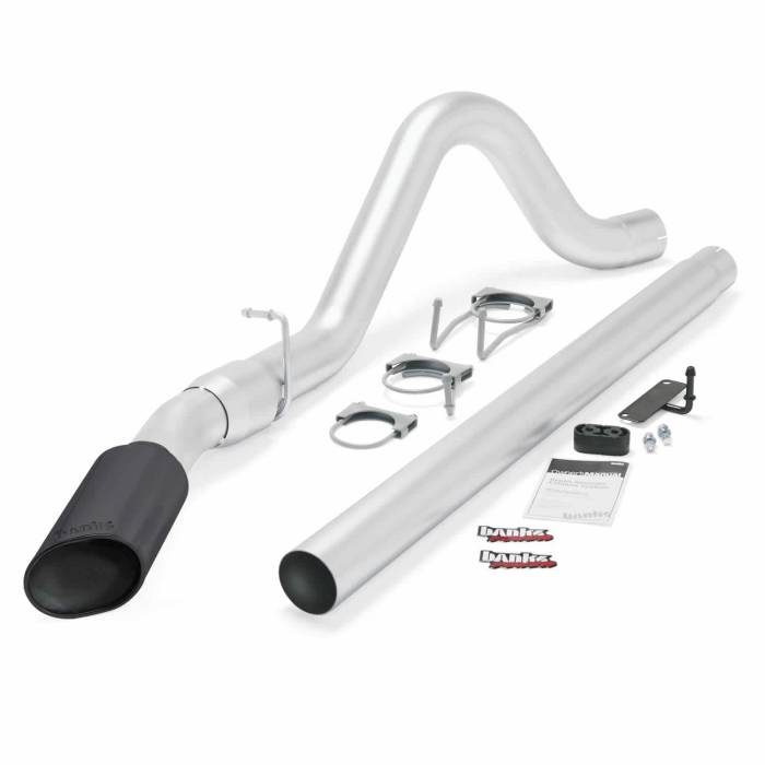 Banks Power - Banks Power Monster Exhaust System Single Exit Black Tip 08-10 Ford 6.4L All Cab and Bed Lengths Banks Power 49781-B