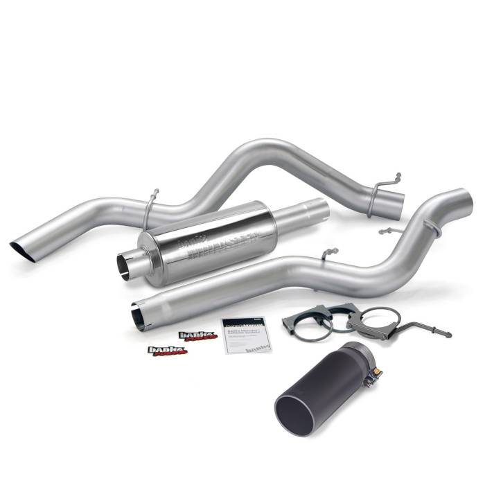Banks Power - Banks Power Monster Exhaust System Single Exit Black Round Tip 06-07 Chevy 6.6L CCLB Banks Power 48941-b