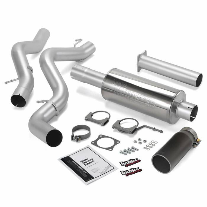 Banks Power - Banks Power Monster Exhaust System Single Exit Black Round Tip 06-07 Chevy 6.6L ECLB Banks Power 48940-b