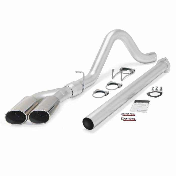 Banks Power - Banks Power Monster Exhaust System Single Exit Dual Chrome Ob Round Tips 15 Ford Super Duty 6.7L Diesel Banks Power 49793