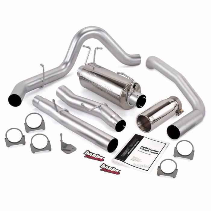 Banks Power - Banks Power Monster Exhaust System Single Exit Chrome Round Tip 03-07 Ford 6.0L Excursion Banks Power 48788
