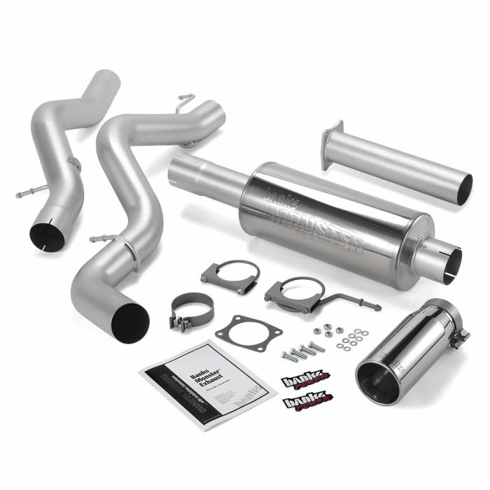 Banks Power - Banks Power Monster Exhaust System Single Exit Chrome Tip 02-05 Chevy 6.6L EC/CCSB Banks Power 48633