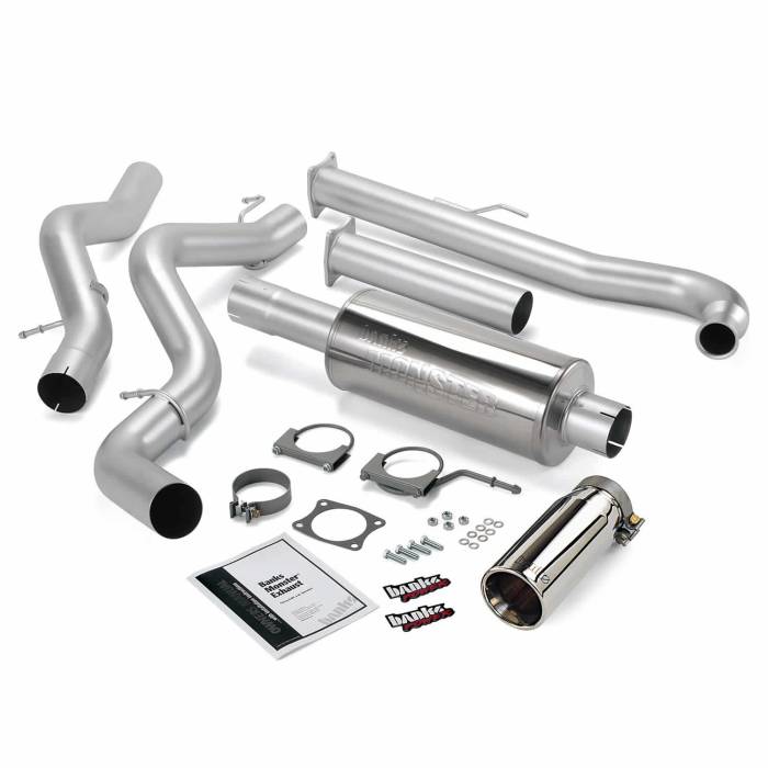 Banks Power - Banks Power Monster Exhaust System Single Exit Chrome Tip 01-04 Chevy 6.6L EC/CCLB Banks Power 48630