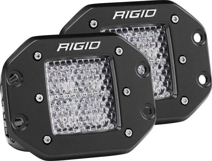 Rigid Industries - Rigid Industries Diffused Flush Mount Black Pair D-Series Pro RIGID Industries 212513