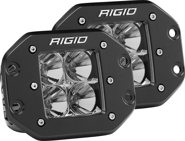 Rigid Industries - Rigid Industries Flood Flush Mount Black Pair D-Series Pro RIGID Industries 212113