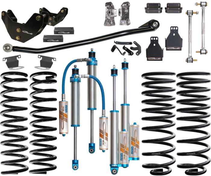 Carli Suspension - 2014-2025 Ram 2500 4x4 Diesel Carli Tuned King 2.5in RR Front & Rear Shock Pkg 3.25in Lift Res Mounts & Brake Line Tabs