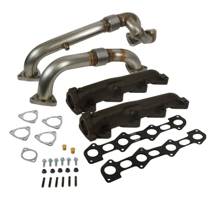 BD Diesel - Exhaust Manifold and Up-Pipes Set Power Stroke 6.4L Ford 2008-2010 F-250/F-350/F-450/F-550 SuperDuty BD Diesel