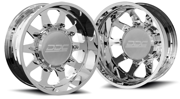 DDC Wheels - DDC Wheels Dually Wheels The Ten Forged 22x8.25 8x170 Polished SS Fronts 99-04 Ford F-350 DDC Wheels 170-22-22PL-AS