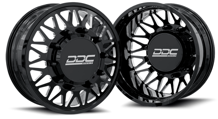 DDC Wheels - DDC Wheels Dually Wheels The Mesh Forged 20x8.25 8x210 Black/Mill 11-25 Silverado/Sierra 3500 DDC Wheels 210-20-24BM-A