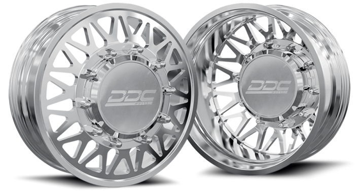 DDC Wheels - DDC Wheels Dually Wheels The Mesh Forged 20x8.25 10x225 Polished 05-10 Ford 15-25 F-450/F-550 Dodge Ram 08-25 4500/5500 DDC Wheels 225-20-24PL-A