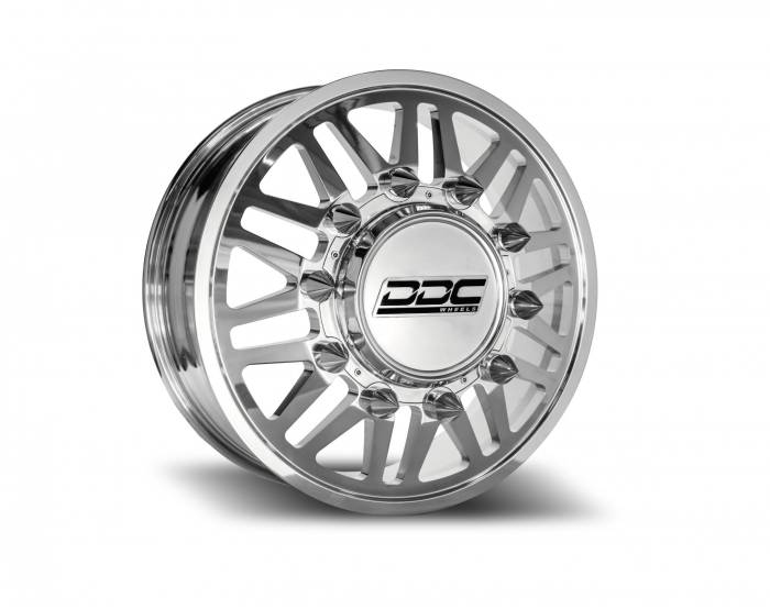 DDC Wheels - DDC Wheels Dually Wheels Aftermath Polished 22X8.25 10X225 Super Duty/RAM F-450 05-10 F-450 15-25 Ram 4500 08-25 DDC Wheels 225-22-01PL-A