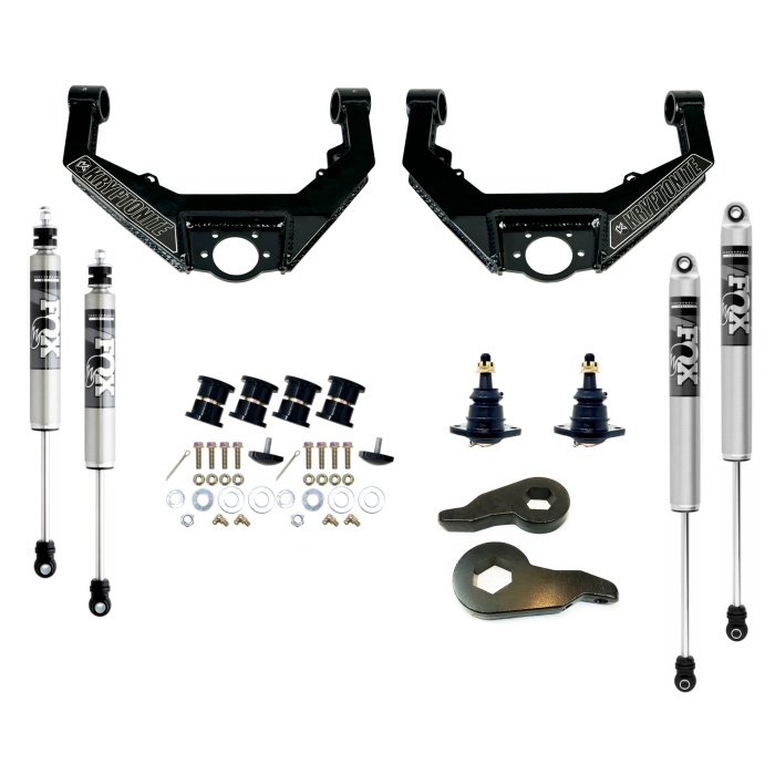 Kryptonite - Kryptonite Stage 3 Leveling Kit with Fox Shocks for 2001–2010 Chevy/GMC HD Trucks & 2002–2009 Hummer H2