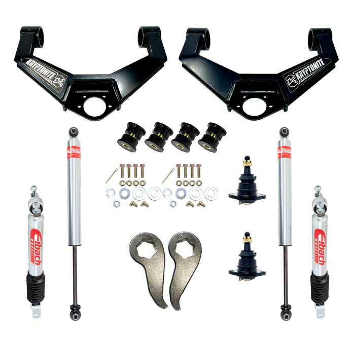 Kryptonite - Kryptonite Stage 3 Leveling Kit with Eibach Shocks for 2011–2019 Chevy/GMC 2500HD/3500HD