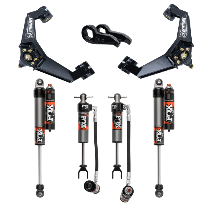 Kryptonite - Kryptonite Stage 3 Leveling Kit with Fox 2.5 Performance Elite Shocks for 2020-2026 Chevy/GMC 2500HD/3500HD
