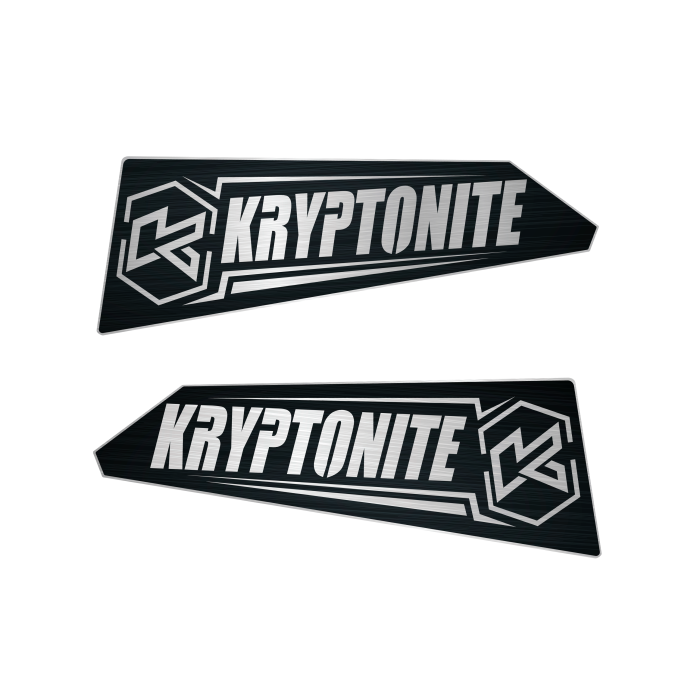 Kryptonite - Kryptonite Upper Control Arm Stainless Logo Plates for 2011–2026 Chevy/GMC 2500HD/3500HD
