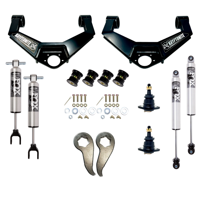 Kryptonite - Kryptonite Stage 3 Leveling Kit with Fox 2.5 HTO Shocks for 2011–2019 Chevy/GMC 2500HD/3500HD