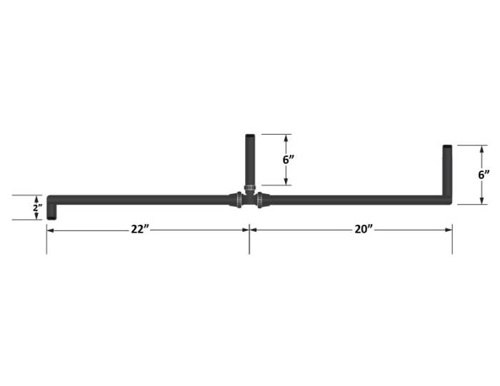 Fleece Performance - Universal preformed 5/8" hose with 90 degree ends and T-fitting Fleece Performance