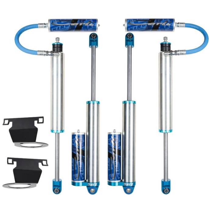 Carli Suspension - 2014-2025 Ram 2500 4x4 Hemi Carli Tuned King 2.5in RR Front & Rear Shock Pkg 3.25in Lift Res Mounts Brake Line Tabs