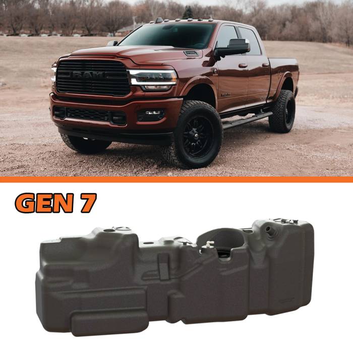 Titan Fuel Tanks - Titan Fuel Tanks 2013-2024 Ram 2500/3500 6.7L Cummins 52 Gallon Gen 7 Midship Replacement Tank - Crew Cab Short Bed 4x4 7030113