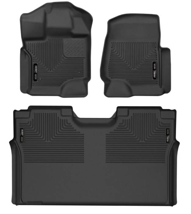 Husky Liners - Husky Liners 15-23 Ford F-150 SuperCrew Cab X-Act Contour Front & 2nd Row Seat Floor Liners - Black 53498