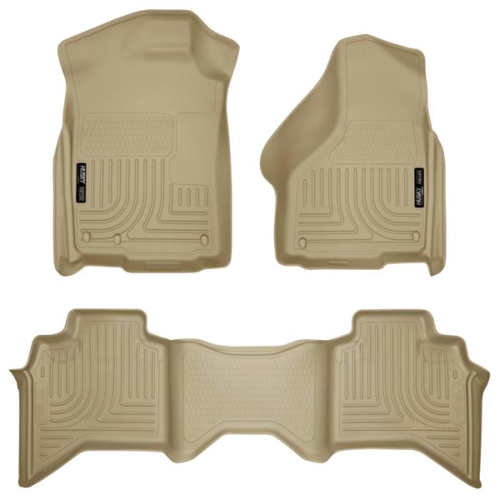 Husky Liners - Husky Liners 03-08 Dodge Ram 1500/2500/3500 Quad Cab WeatherBeater Combo Tan Floor Liners 98033