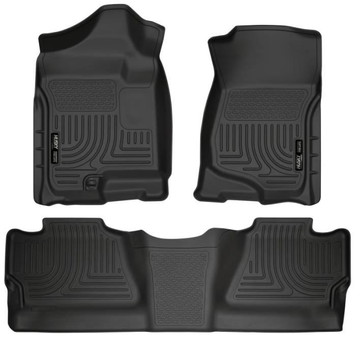 Husky Liners - Husky Liners 07-12 Chevy Silverado/GMC Sierra Crew Cab WeatherBeater Combo Black Floor Liners 98201