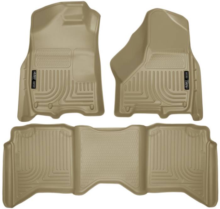 Husky Liners - Husky Liners 2012 Dodge Ram 1500/2500/3500 Crew Cab WeatherBeater Combo Tan Floor Liners 99003