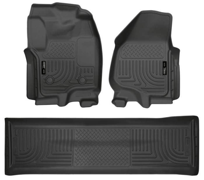 Husky Liners - Husky Liners 2012.5 Ford SD Crew Cab WeatherBeater Combo Black Floor Liners (w/o Manual Trans Case) 99711