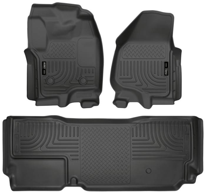 Husky Liners - Husky Liners 2012.5 Ford SD Super Cab WeatherBeater Combo Black Floor Liners (w/o Manual Trans Case) 99721
