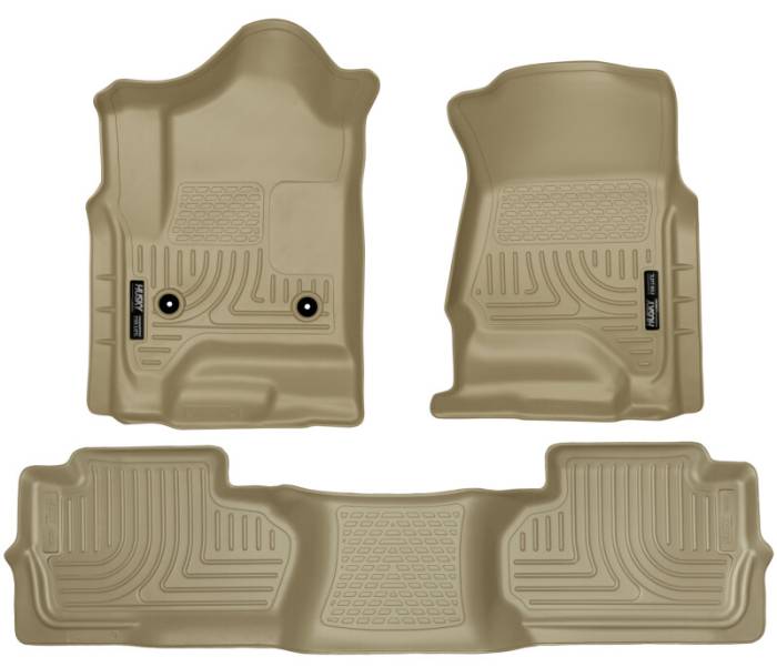 Husky Liners - Husky Liners 14 Chevrolet Silverado/GMC Sierra Dbl Cab WeatherBeater Tan Front&2nd Seat Floor Liners 98243