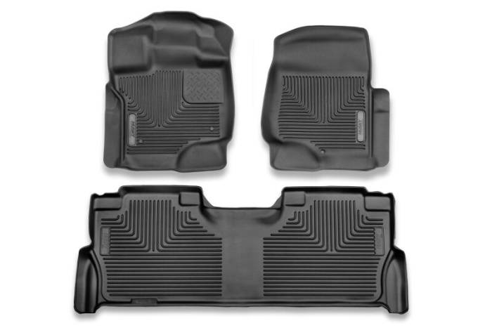 Husky Liners - Husky Liners 21-23 Ford F-150 CC SC X-Act Contour Front & Second Row Seat Floor Liners - Black 53468
