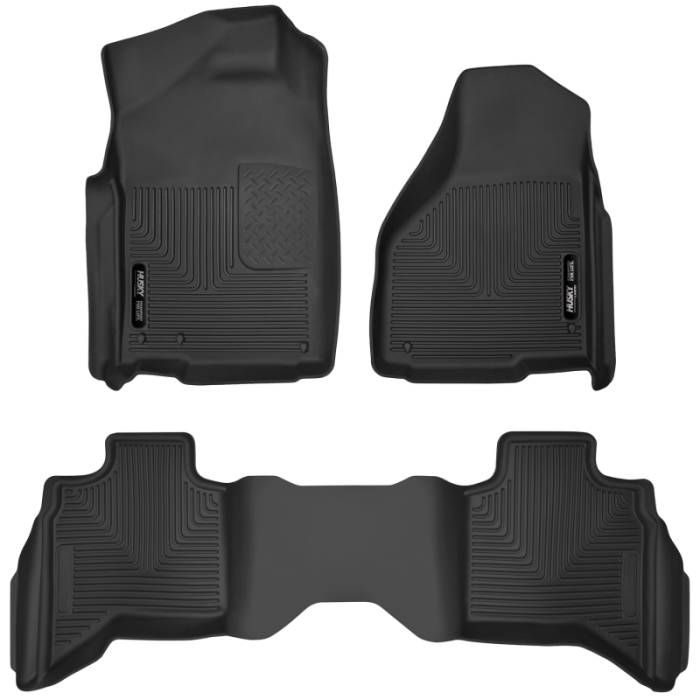 Husky Liners - Husky Liners 10-18 Dodge Ram 1500 Quad Cab X-Act Contour Front & Second Seat Floor Liners - Black 53628