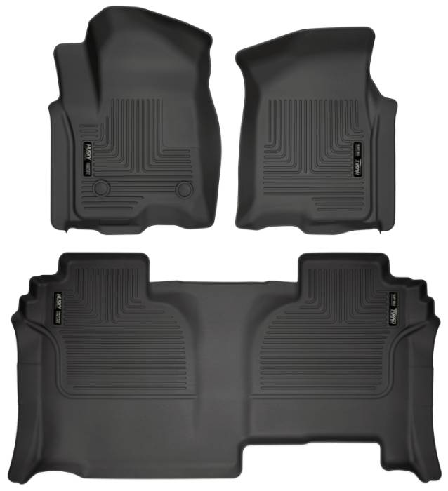 Husky Liners - Husky Liners 19-23 GMC Sierra 1500 Double Cab Weatherbeater Black Front & 2nd Seat Floor Liners 94031