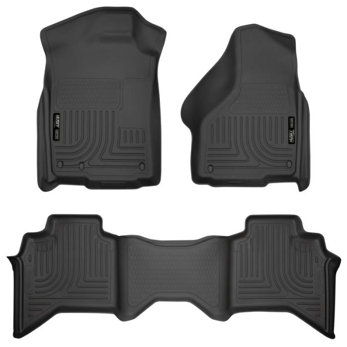 Husky Liners - Husky Liners 03-08 Dodge Ram 1500/2500/3500 Quad Cab WeatherBeater Combo Black Floor Liners 98031