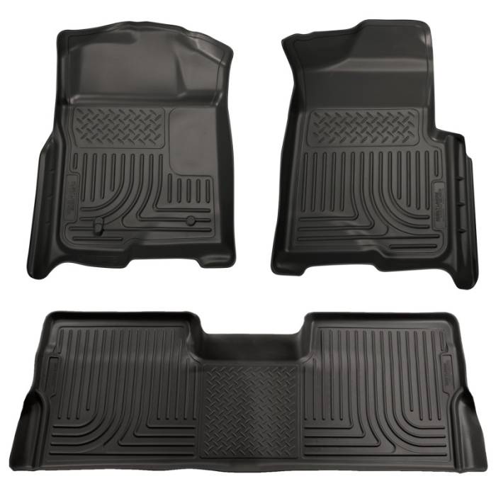 Husky Liners - Husky Liners 08-10 Ford SD Super Cab WeatherBeater Combo Black Floor Liners (w/o Manual Trans Case) 98391