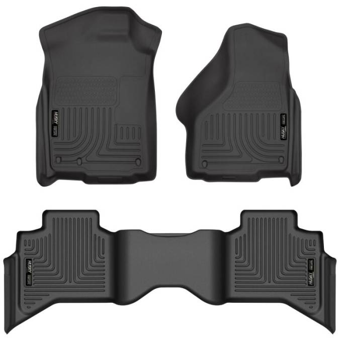 Husky Liners - Husky Liners 09-12 Dodge Ram 1500 Quad Cab WeatherBeater Black Front & Second Seat Floor Liner 99011