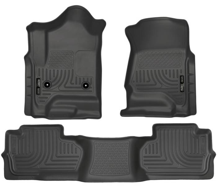 Husky Liners - Husky Liners 14 Chevrolet Silverado/GMC Sierra Dbl Cab WeatherBeater Black Front&2nd Seat Floor Line 98241