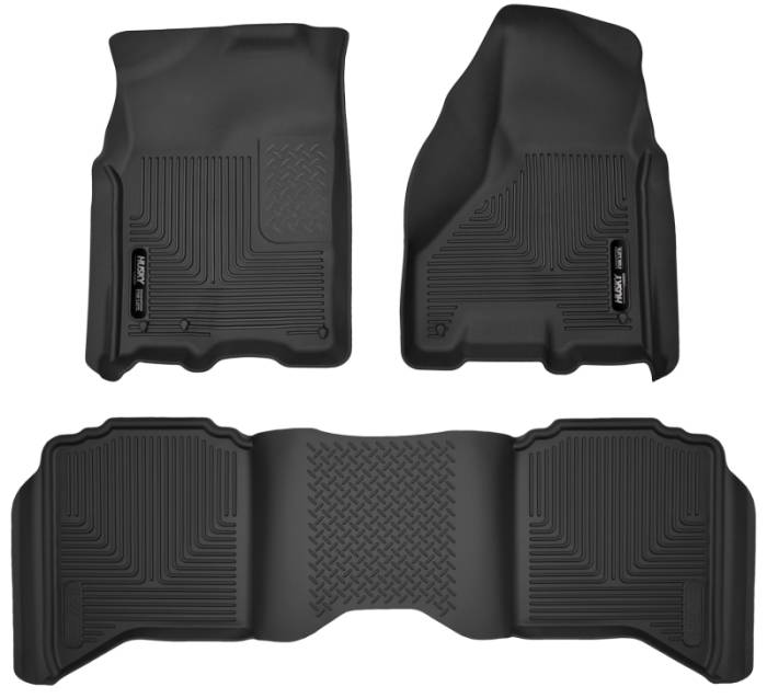 Husky Liners - Husky Liners 09-18 Dodge Ram 1500 Crew Cab X-Act Contour Front & Second Seat Floor Liners - Black 53608