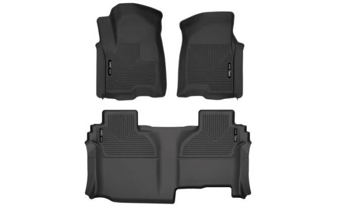 Husky Liners - Husky Liners 19-24 Chevy Silverado1500/GMC Sierra1500 X-Act Front + 2nd Seat Floor Liner Set-Black 53648