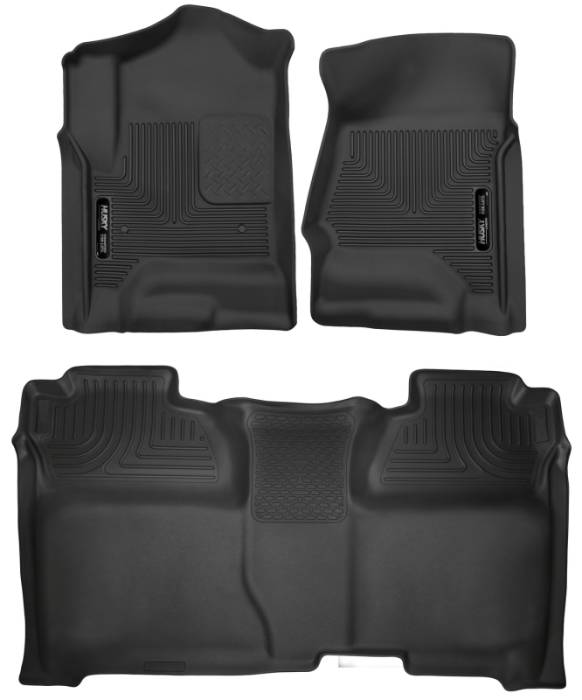 Husky Liners - Husky Liners 14-18 Chevrolet Silverado Crew Cab X-Act Contour Front & Second Seat Floor Liners 53908