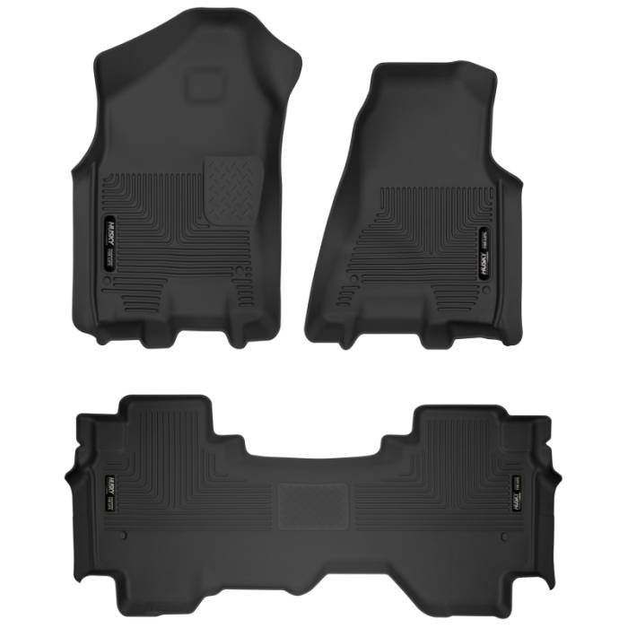 Husky Liners - Husky Liners 19-24 Dodge Ram 1500 X-Act Front + 2nd Seat Floor Liner Set - Black 53698