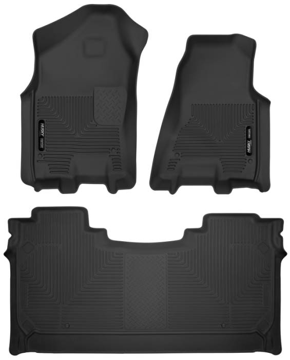 Husky Liners - Husky Liners 19-22 Dodge Ram 1500 Crew Cab X-Act Contour Front & Second Seat Floor Liners - Black 54608