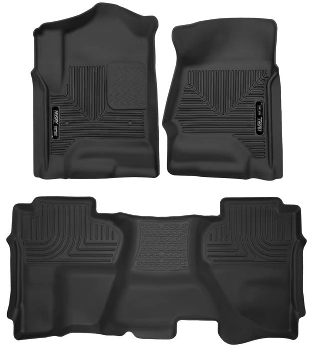 Husky Liners - Husky Liners X-act Contour Front & 2nd Seat Floor Liners For 2014-2019 Silverado 1500/1500 LD/2500 HD/3500 HD, Sierra 1500/1500 Limited/2500 HD/3500 HD 53918