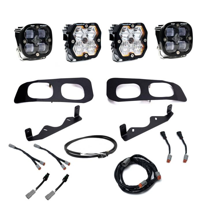 Baja Designs - Baja Designs Squadron 2.0 Pro/Squadron Sae Dual Fog Pocket Light Kit Ford 2023-26 F-250/350 Super Duty Clear Upfitter