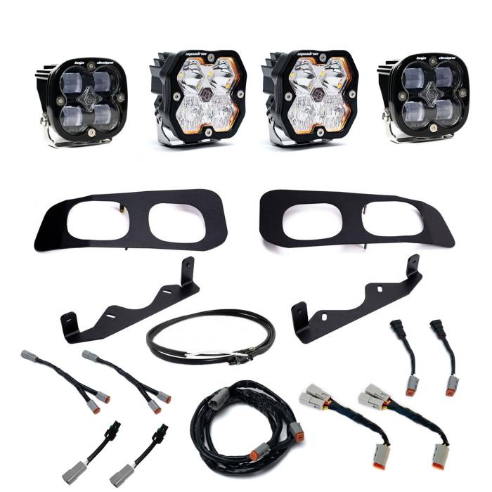 Baja Designs - Baja Designs Squadron 2.0 Sport/Squadron Sae Dual Fog Pocket Light Kit Ford 2023-26 F-250/350 Super Duty Clear Upfitter